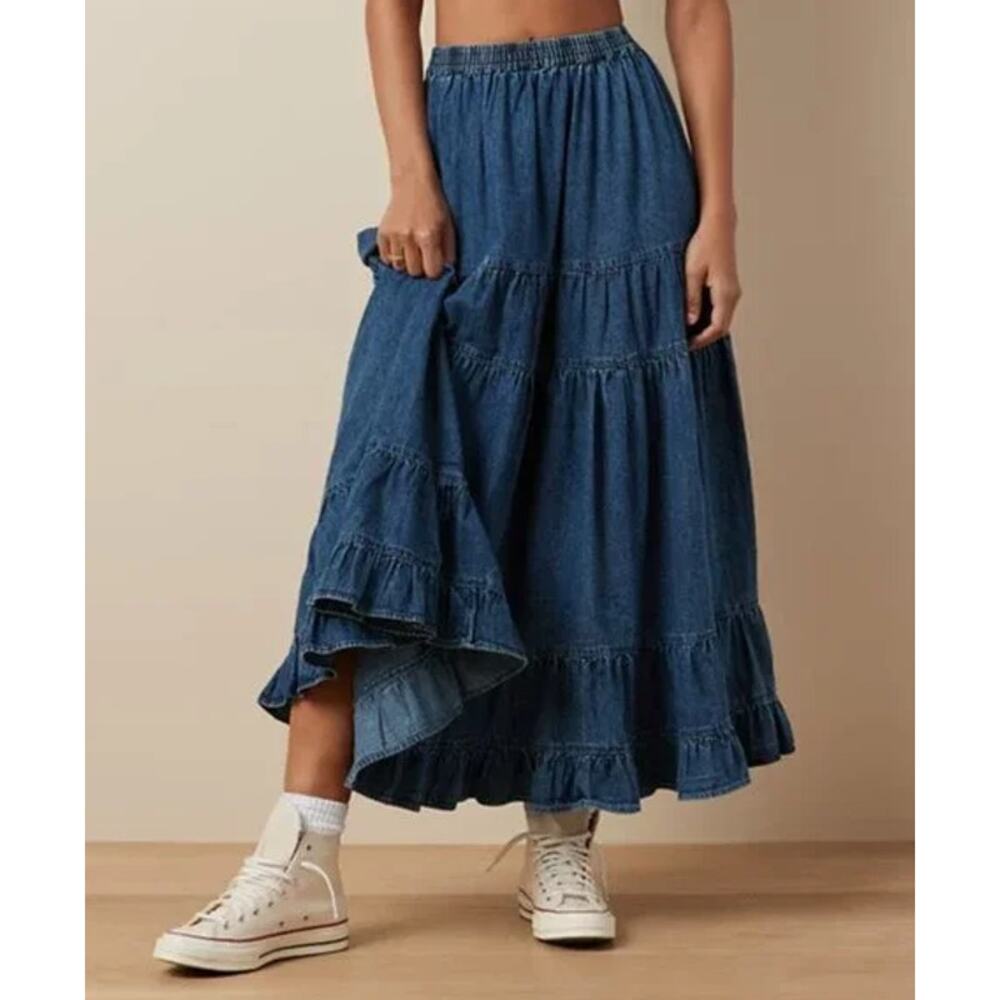 American Eagle Outfitters Blue Maxi Skirt